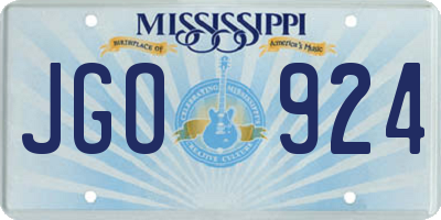 MS license plate JGO924