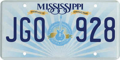MS license plate JGO928