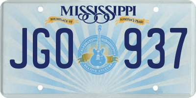 MS license plate JGO937