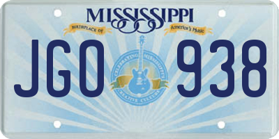 MS license plate JGO938