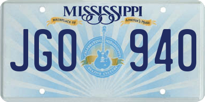 MS license plate JGO940