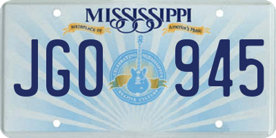 MS license plate JGO945