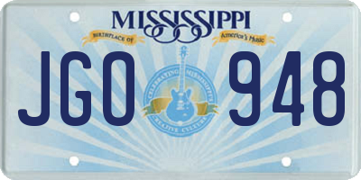 MS license plate JGO948