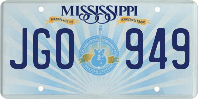 MS license plate JGO949