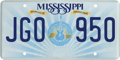 MS license plate JGO950