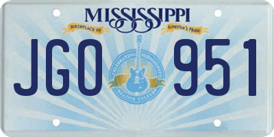 MS license plate JGO951