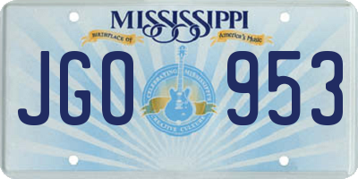 MS license plate JGO953