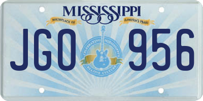 MS license plate JGO956