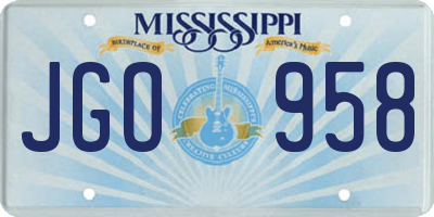 MS license plate JGO958