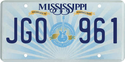 MS license plate JGO961
