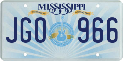 MS license plate JGO966