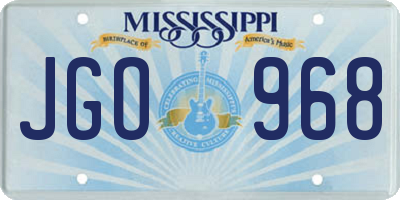 MS license plate JGO968