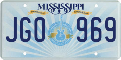 MS license plate JGO969