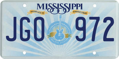 MS license plate JGO972