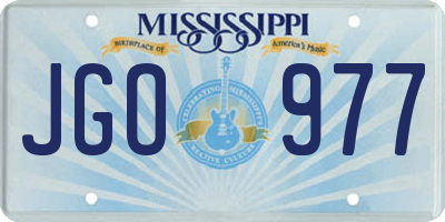MS license plate JGO977