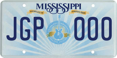 MS license plate JGP000