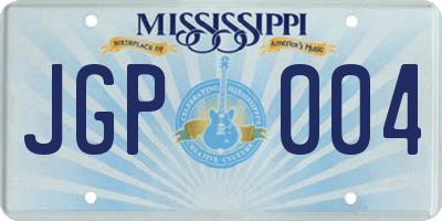 MS license plate JGP004