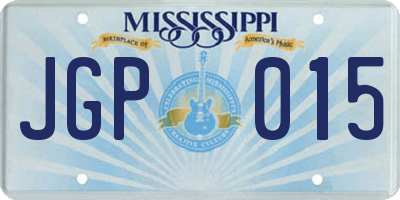 MS license plate JGP015