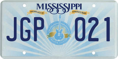 MS license plate JGP021