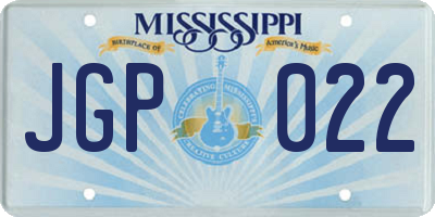 MS license plate JGP022