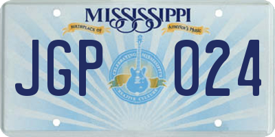MS license plate JGP024