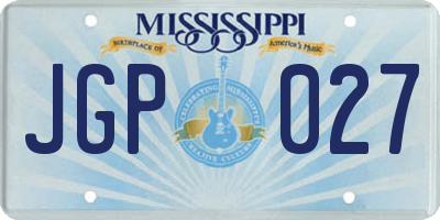 MS license plate JGP027