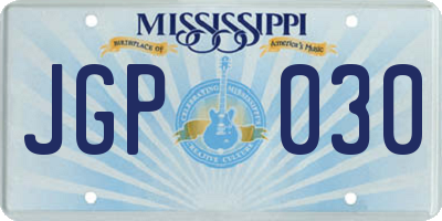 MS license plate JGP030