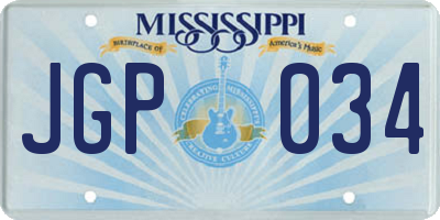 MS license plate JGP034