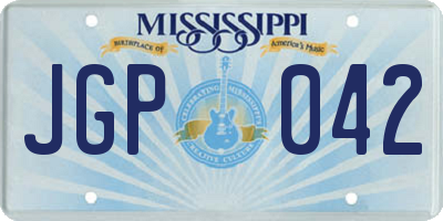 MS license plate JGP042