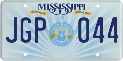MS license plate JGP044