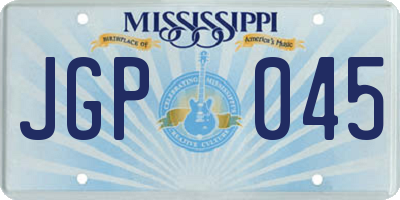 MS license plate JGP045