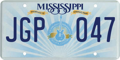 MS license plate JGP047