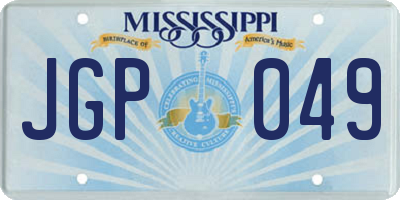 MS license plate JGP049