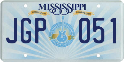 MS license plate JGP051