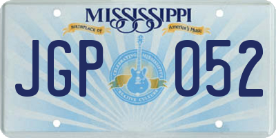 MS license plate JGP052