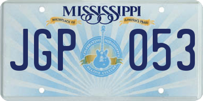 MS license plate JGP053
