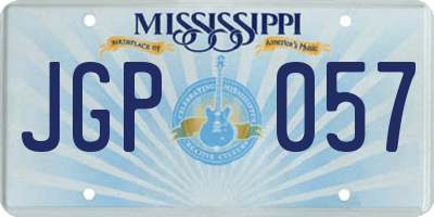 MS license plate JGP057
