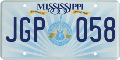 MS license plate JGP058