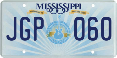 MS license plate JGP060