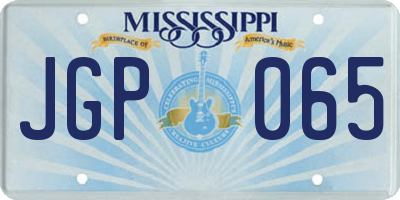 MS license plate JGP065