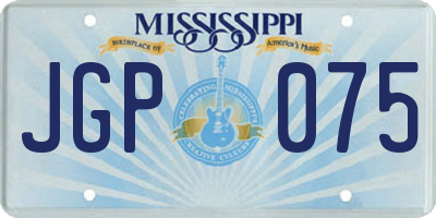 MS license plate JGP075