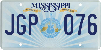 MS license plate JGP076