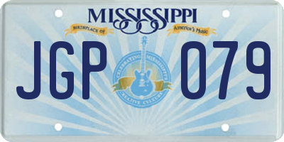 MS license plate JGP079