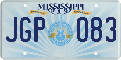 MS license plate JGP083