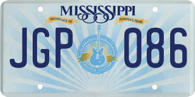MS license plate JGP086