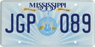 MS license plate JGP089