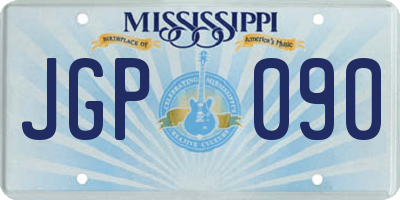 MS license plate JGP090