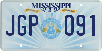 MS license plate JGP091