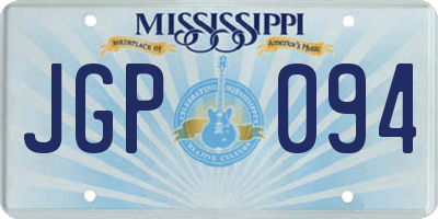 MS license plate JGP094