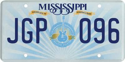 MS license plate JGP096